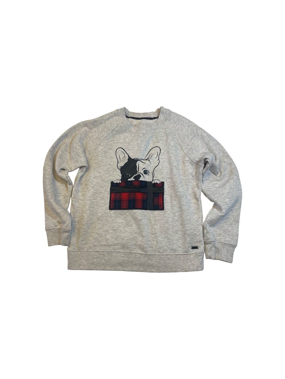 Marc New York Performance MNY French Bulldog Sweatshirt - Gray/Plaid - Size M